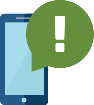illustration of phone with alert