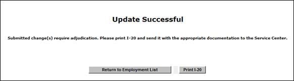 Screenshot of 'Update Successful' page