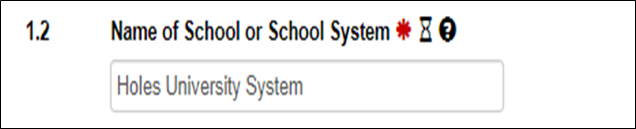 View of Name of School System field