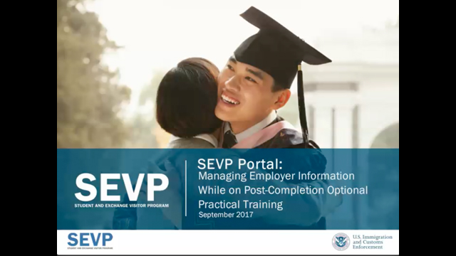 SEVP Portal: Manage Employer Information While on Post-Completion Optional Practical Training Video | Study in the States