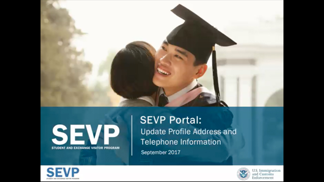 The SEVP Portal: Update Profile Address and Telephone Information Video | Study in the States