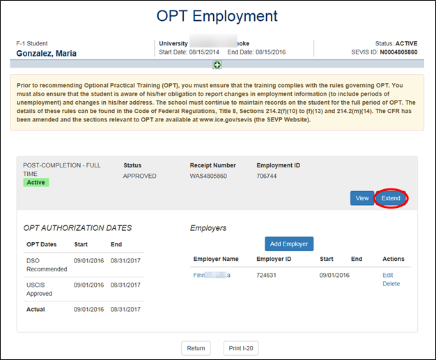OPT Employment Page