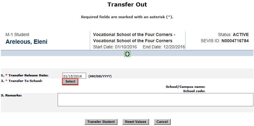 The Transfer-Out page
