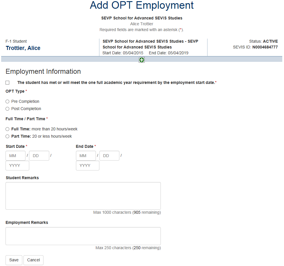 F 1 Optional Practical Training Opt Study In The States