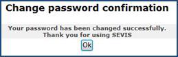 Change password confirmation