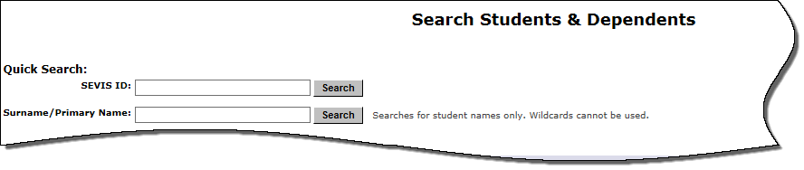 Search Students & Dependents