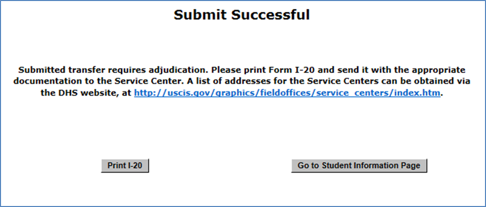 Submit Successful