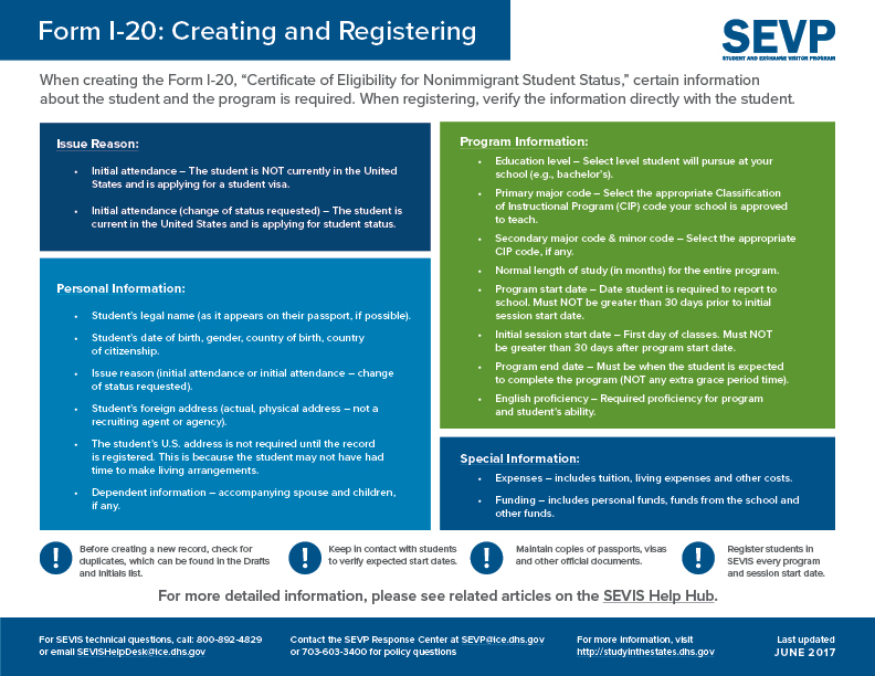 image for Form I-20: Creating and Registering