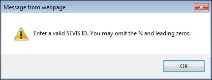Invalid SEVIS ID 