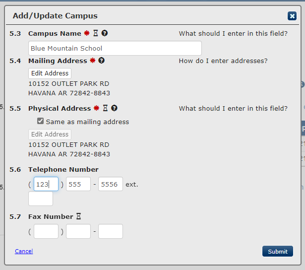 View of the pop window for the Update button