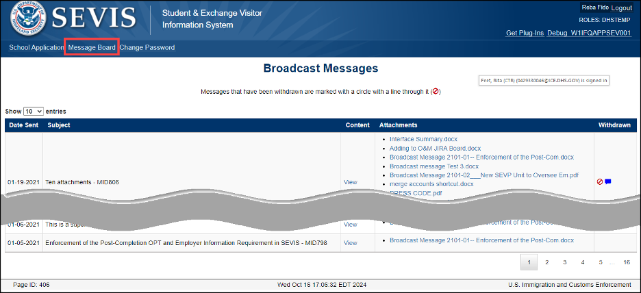 Broadcast Messages