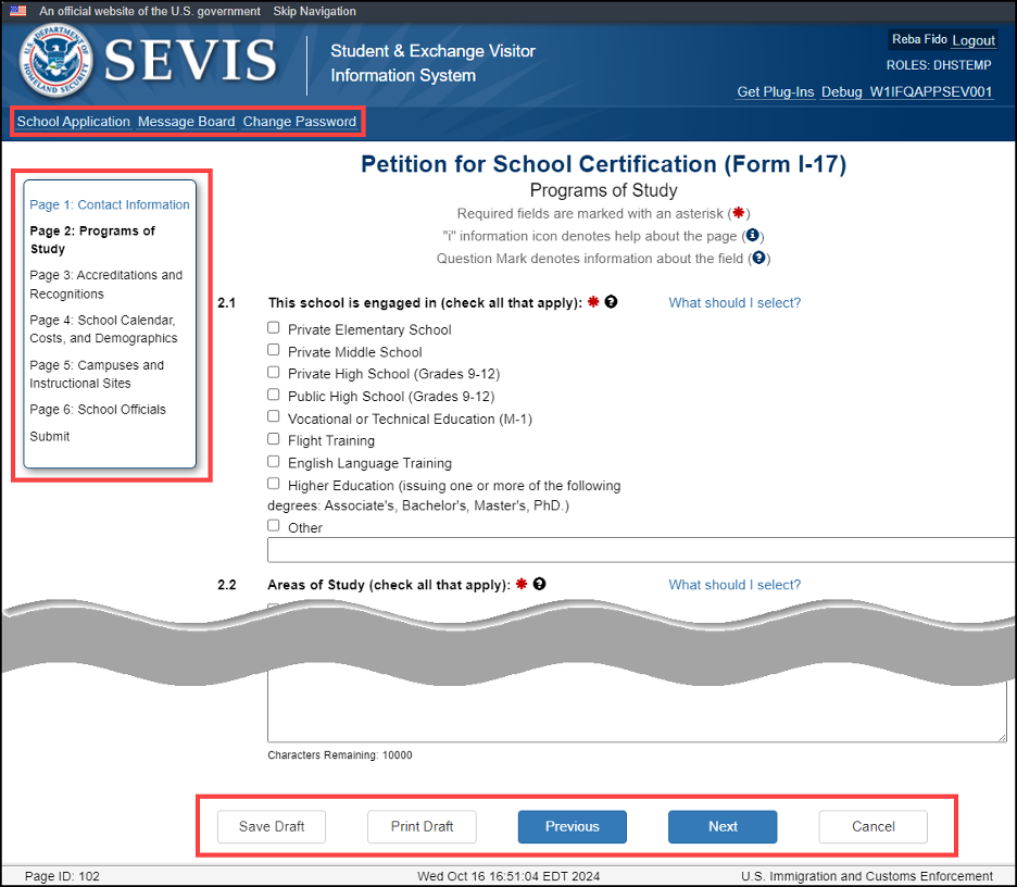 Navigating-the-form-SEVIS