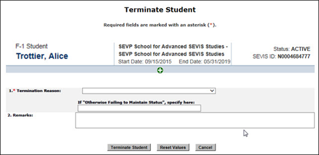 Terminate-student