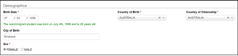 M-1 Demographics Screenshot