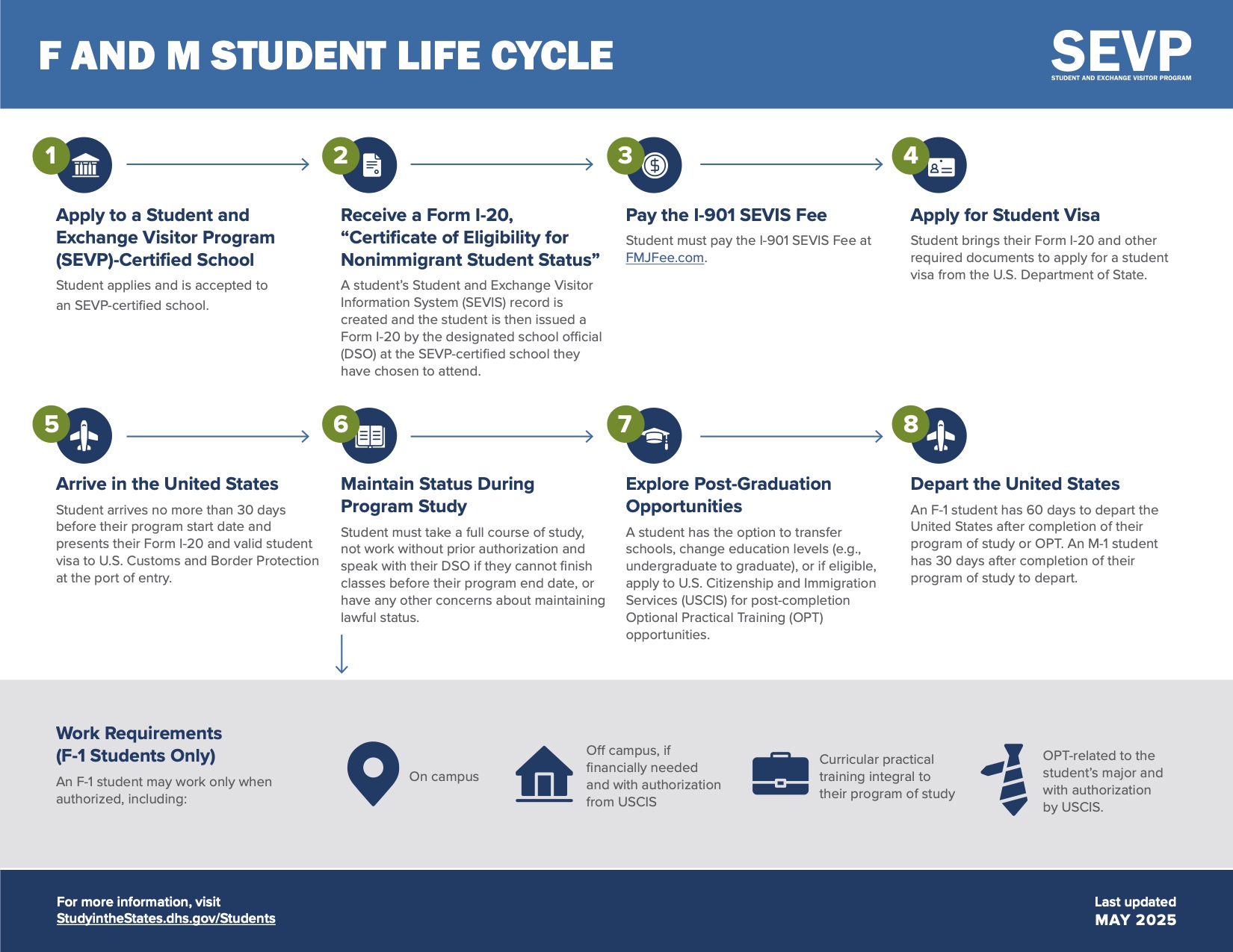 Screenshot of the International Student Life Cycle Infographic