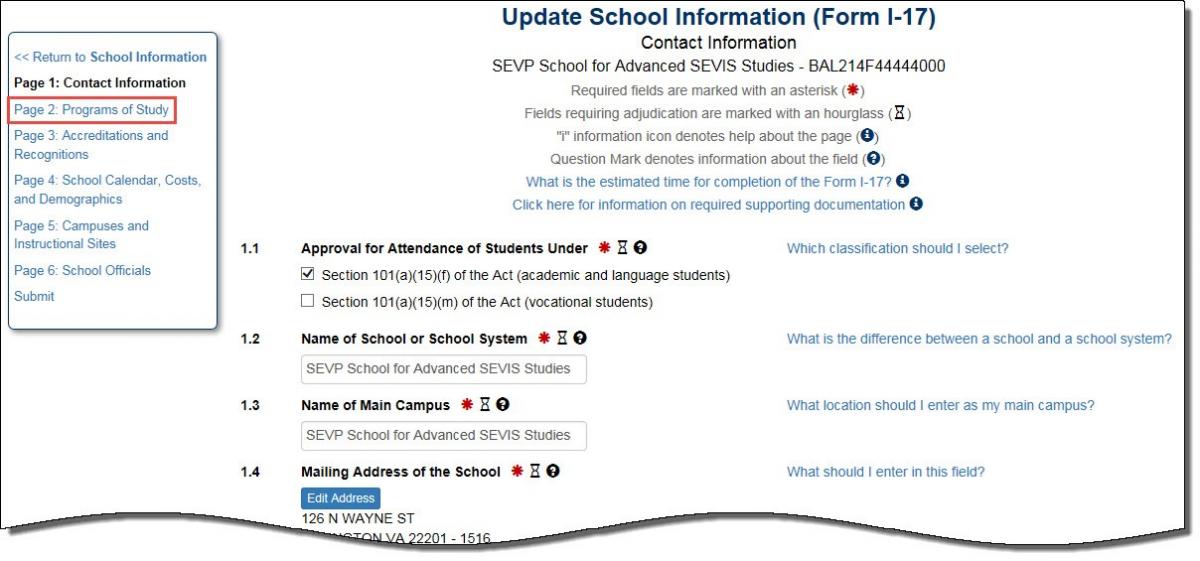 Application Form For Study In China, Click Page 2 Programs Of Study The Update School Information Form I 17 Page Opens For Updating At Section 2 Programs Of Study, Application Form For Study In China