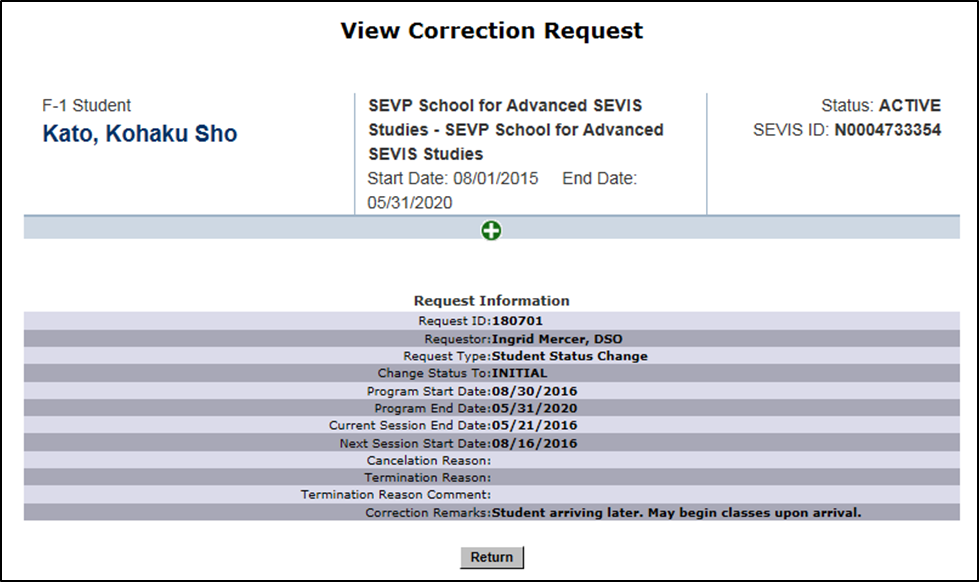 Correction Requests Overview Study In The States To View Click The Correction Request Page Opens