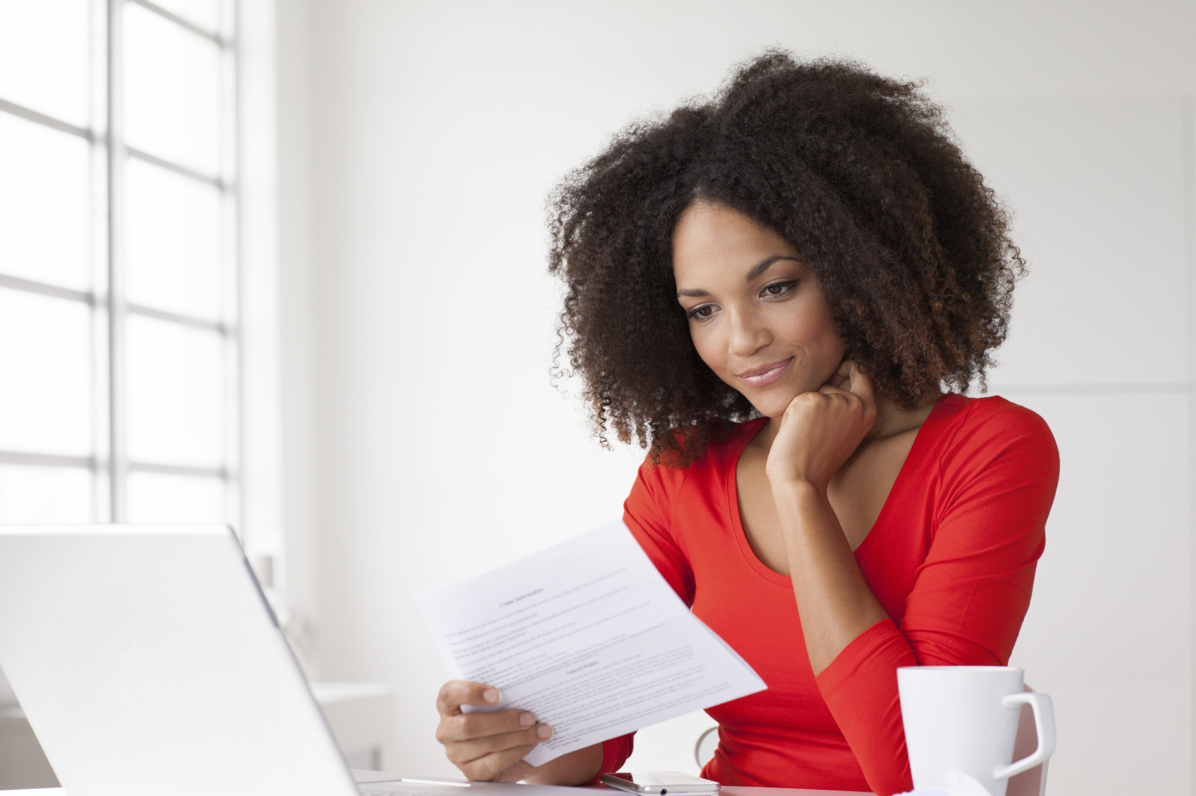 Woman at a computer