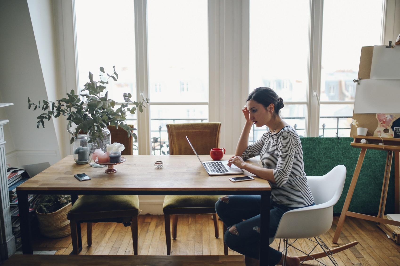 Woman at a laptop