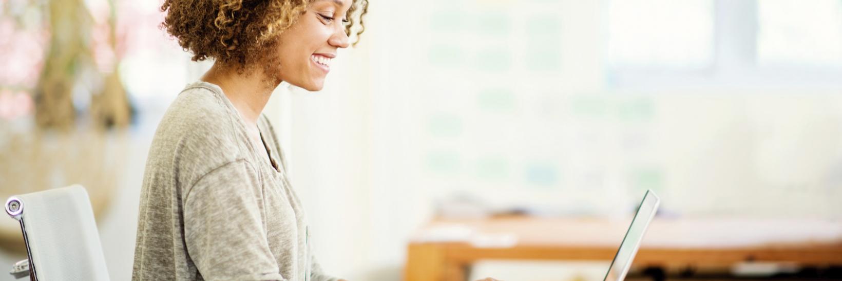 woman on a laptop