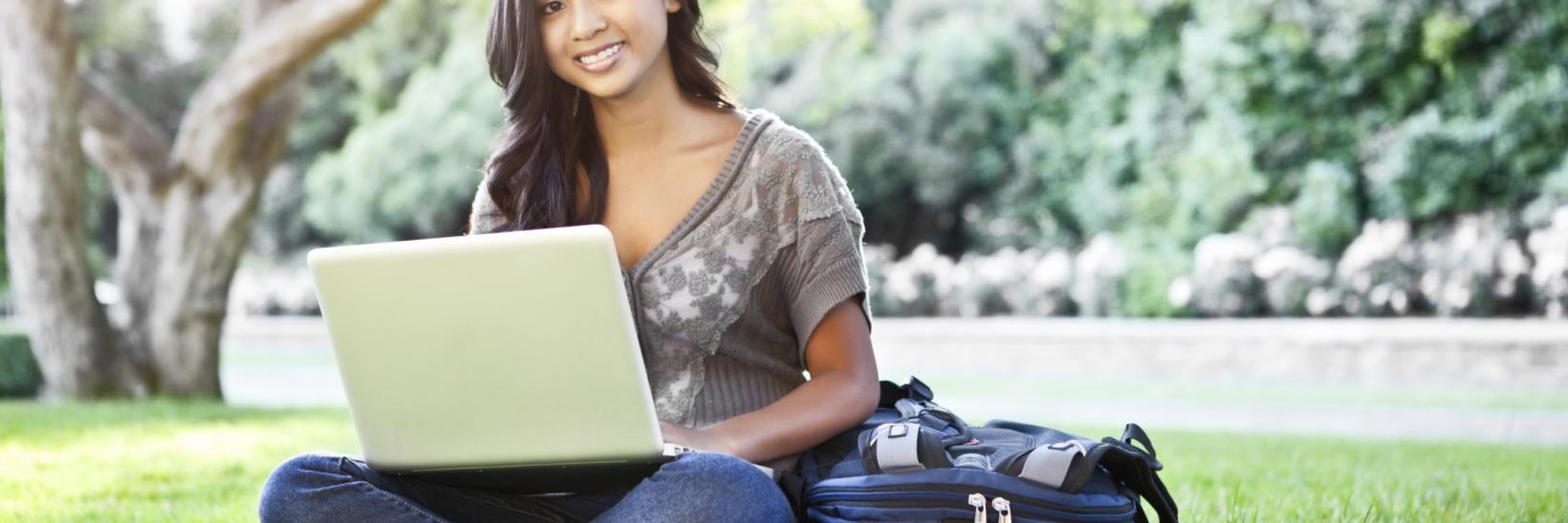 student on a computer