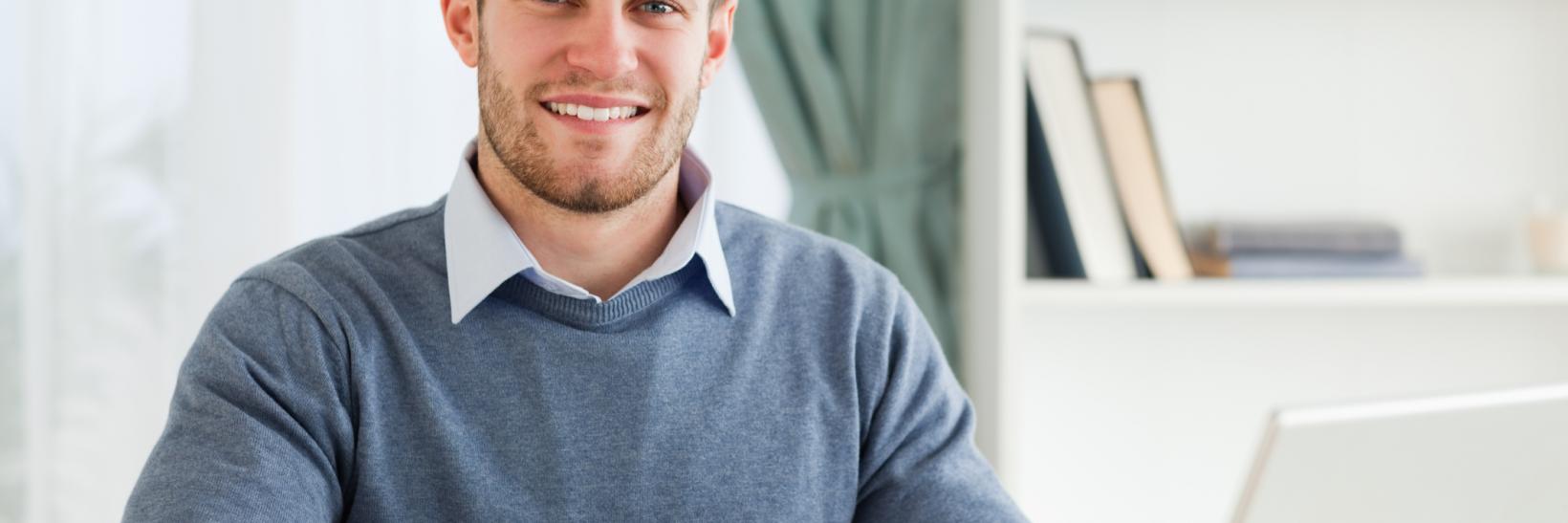 man paying a fee online