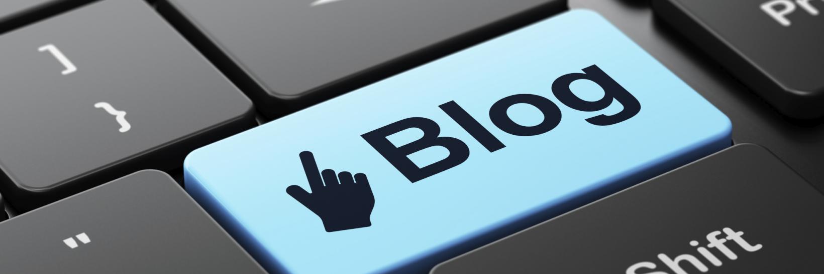blog button on a keyboard pad