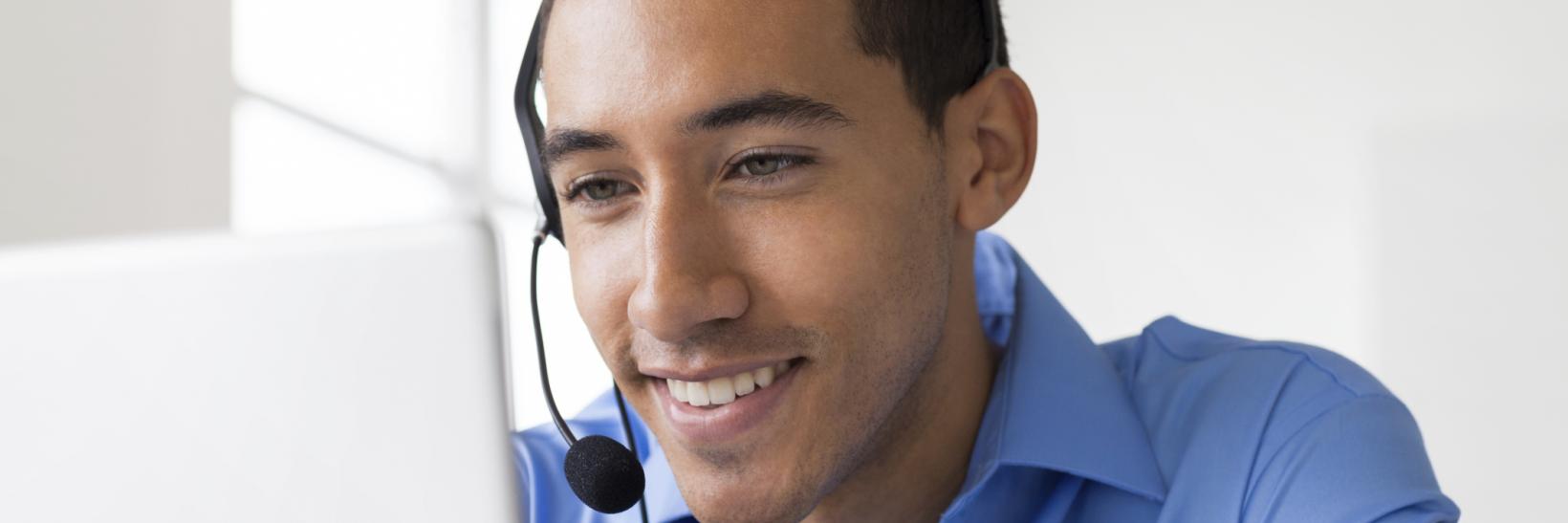Representative at a help call center