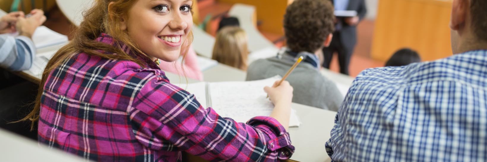 girl in a lecture hall