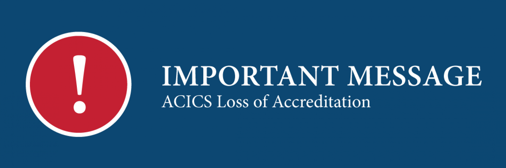Important Message: ASICS loss of accrediation.