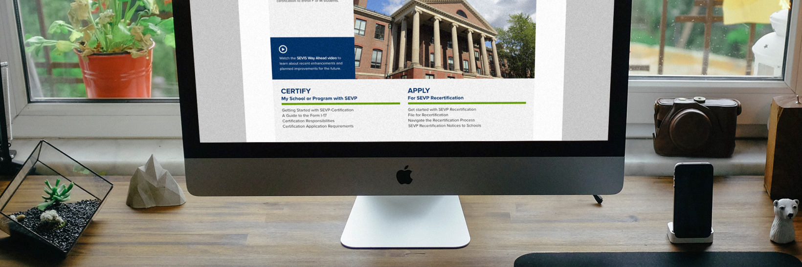 Computer with the Study in the States Schools page on the screen. 
