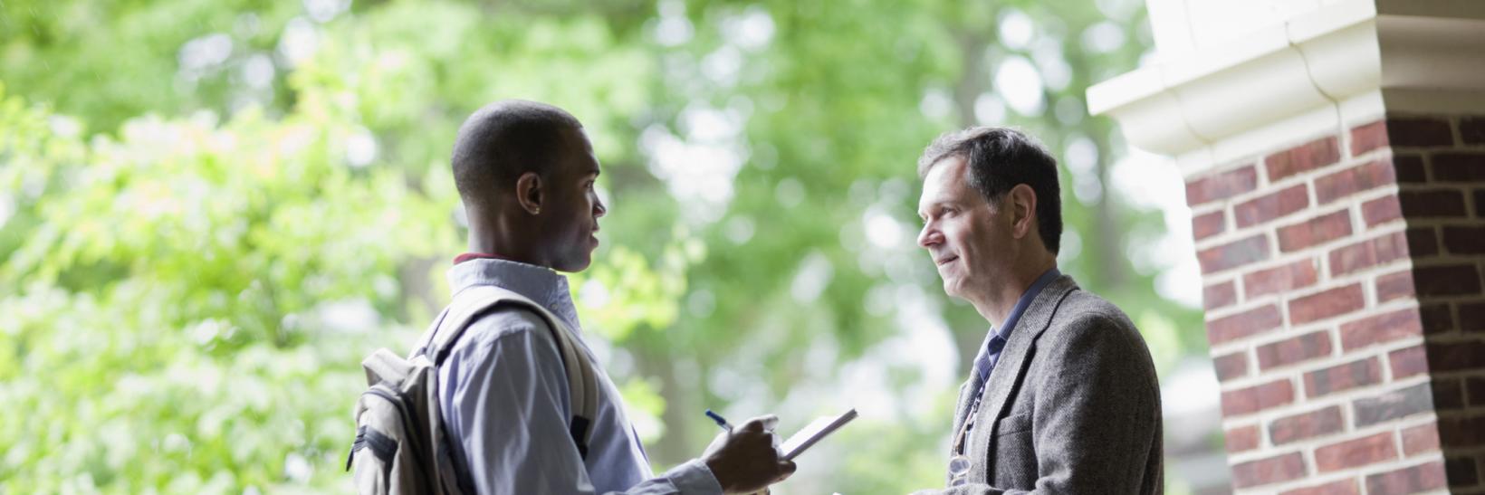 teacher and student talking