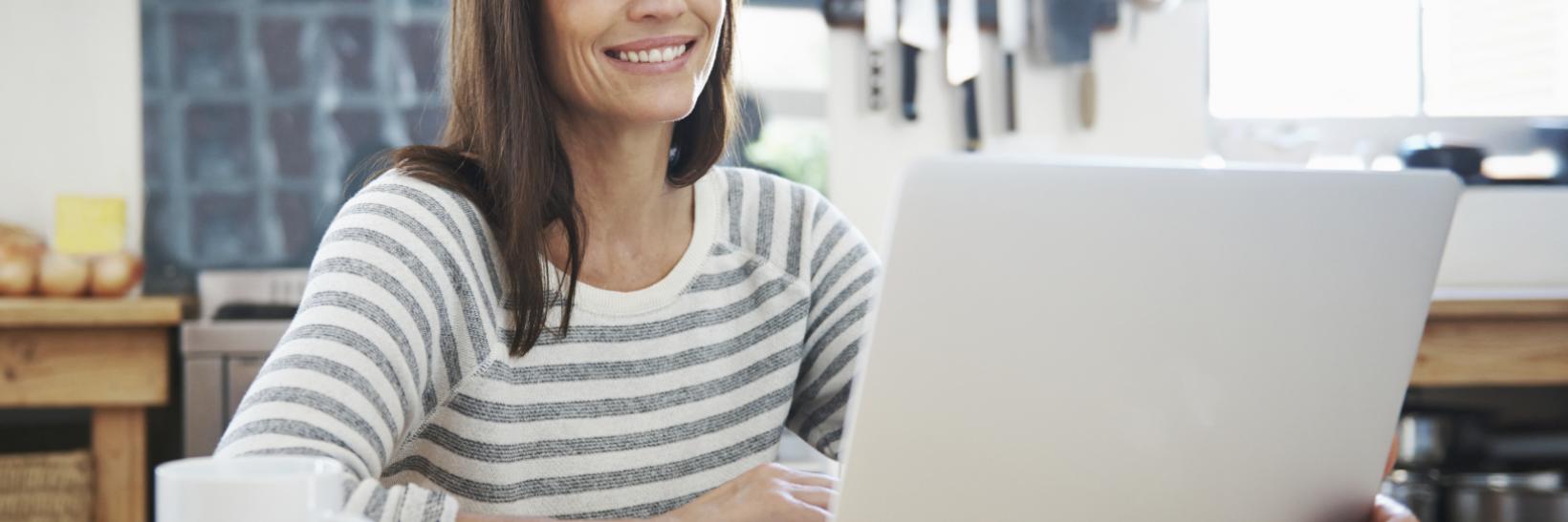Mature woman on a laptop