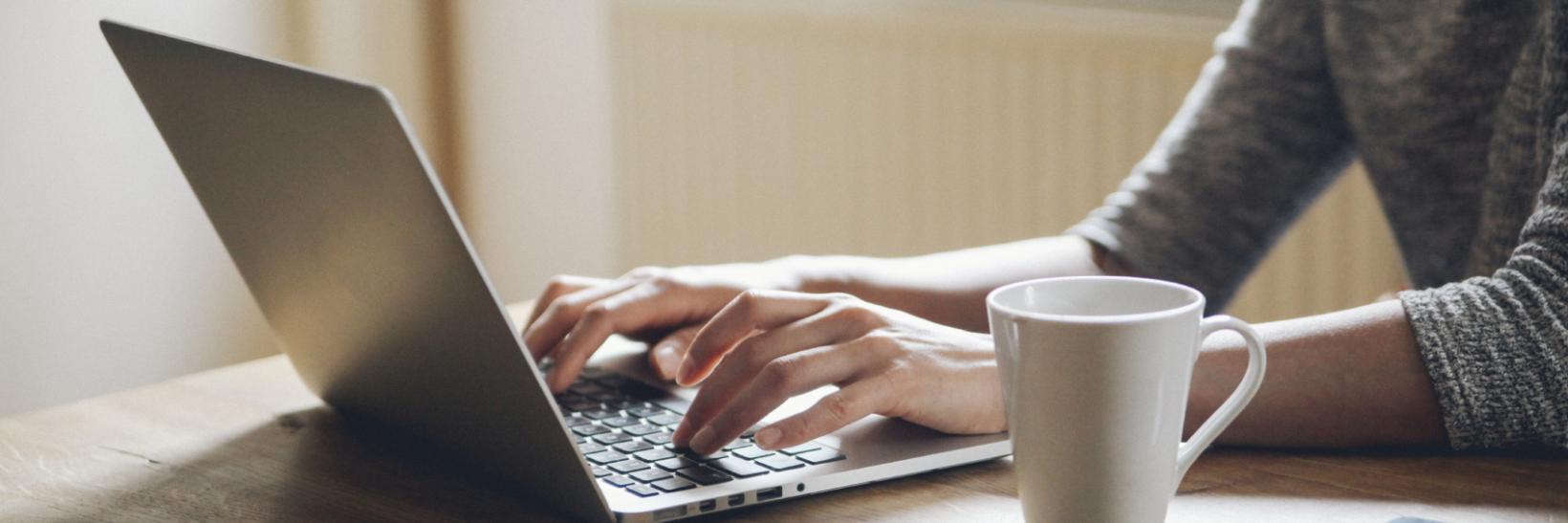 woman working at a laptop