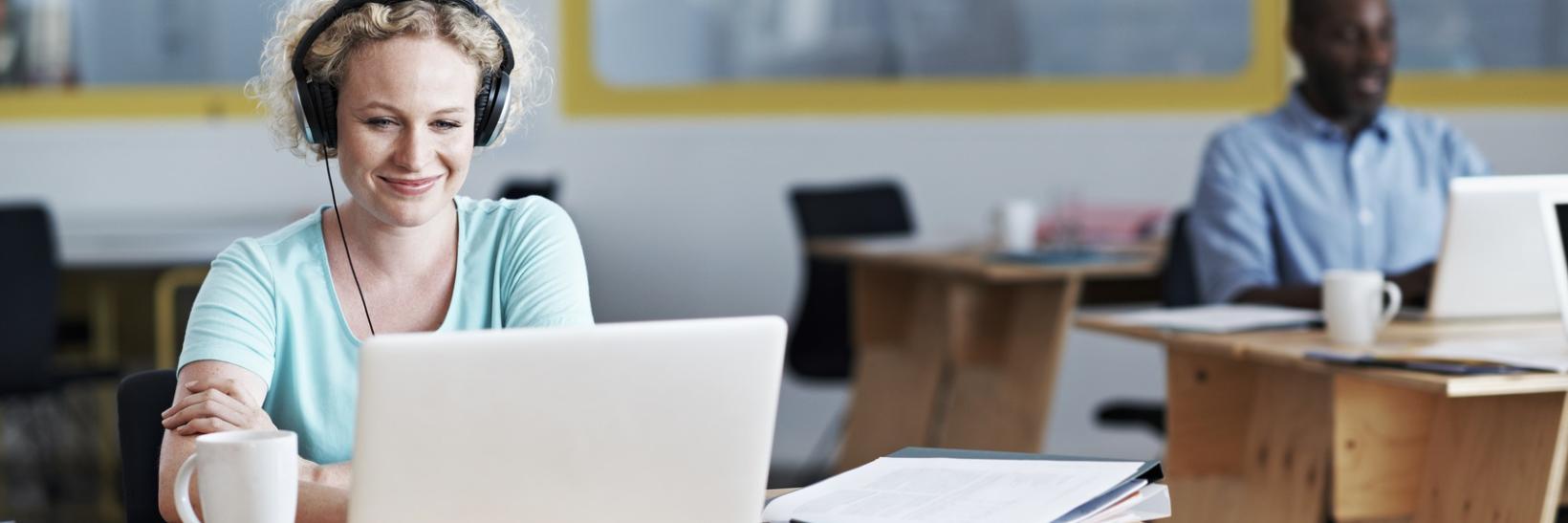 Person on a laptop computer