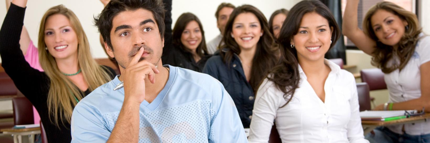 Students in a classroom.
