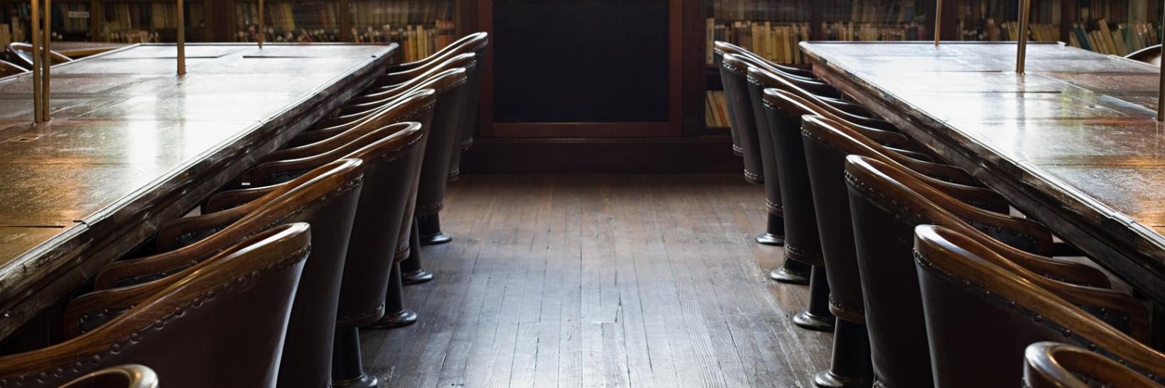 Traditional library at a school. 