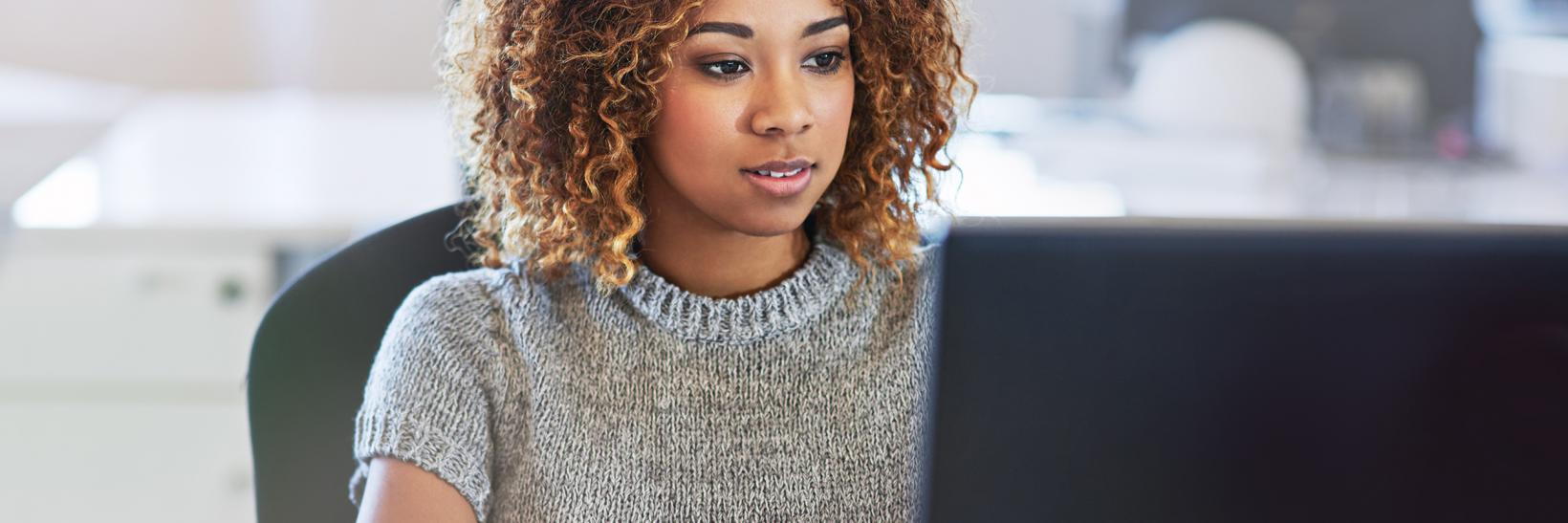 Woman using a computer