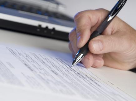 filling out an application