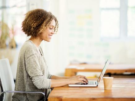 woman on a laptop