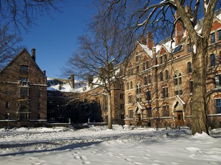 photo of a school during winter
