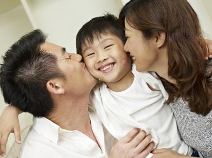 two parents and their child