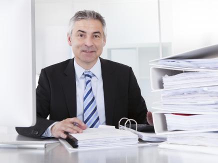 man working in an office
