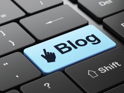 blog button on a keyboard pad