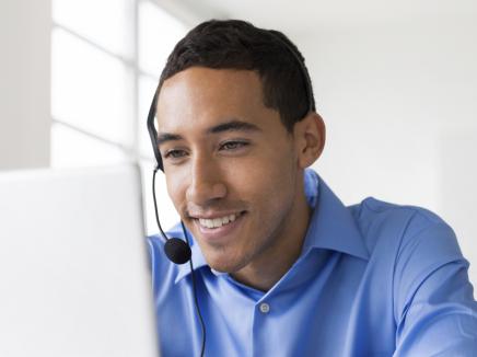 Representative at a help call center