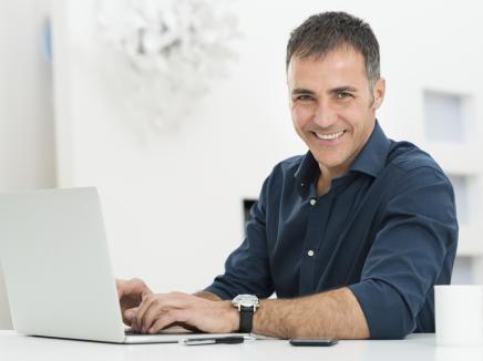 man at a laptop computer