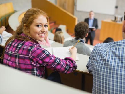 girl in a lecture hall