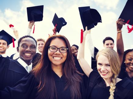 international students celebrating graduation
