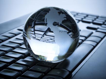 globe on a keyboard