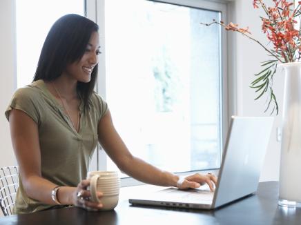 woman at a laptop